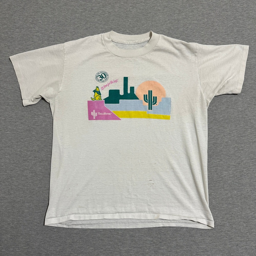 Vintage 1990 TacoTime 30th Anniversary T-Shirt Single Stitch Southwest Mens L